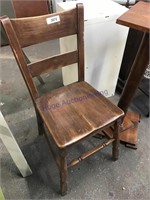 Straight-back wood chair