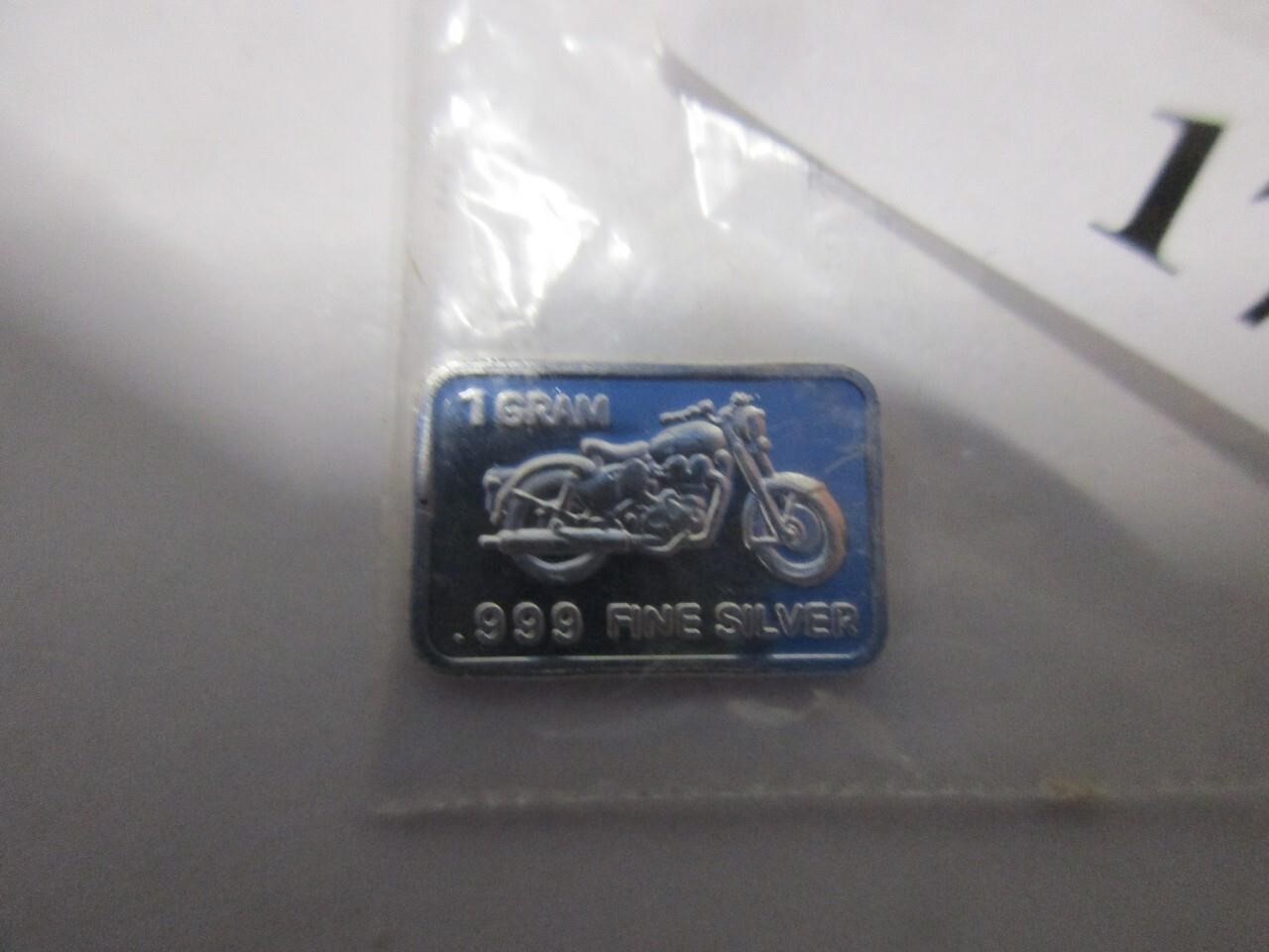1 gram bar of .999 fine silver