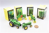 4 John Deere Tractor Figurines
