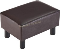 Footstool Ottoman  16 inches  blue PU Leather