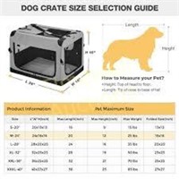 Veehoo Folding Soft Dog Crate  24 inch  Gray