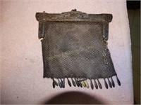 Vintage German silver mesh purse 7"x 6"