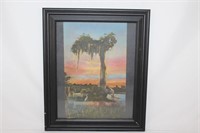 Vintage E.G. Barnhill Florida Print Hand Colored