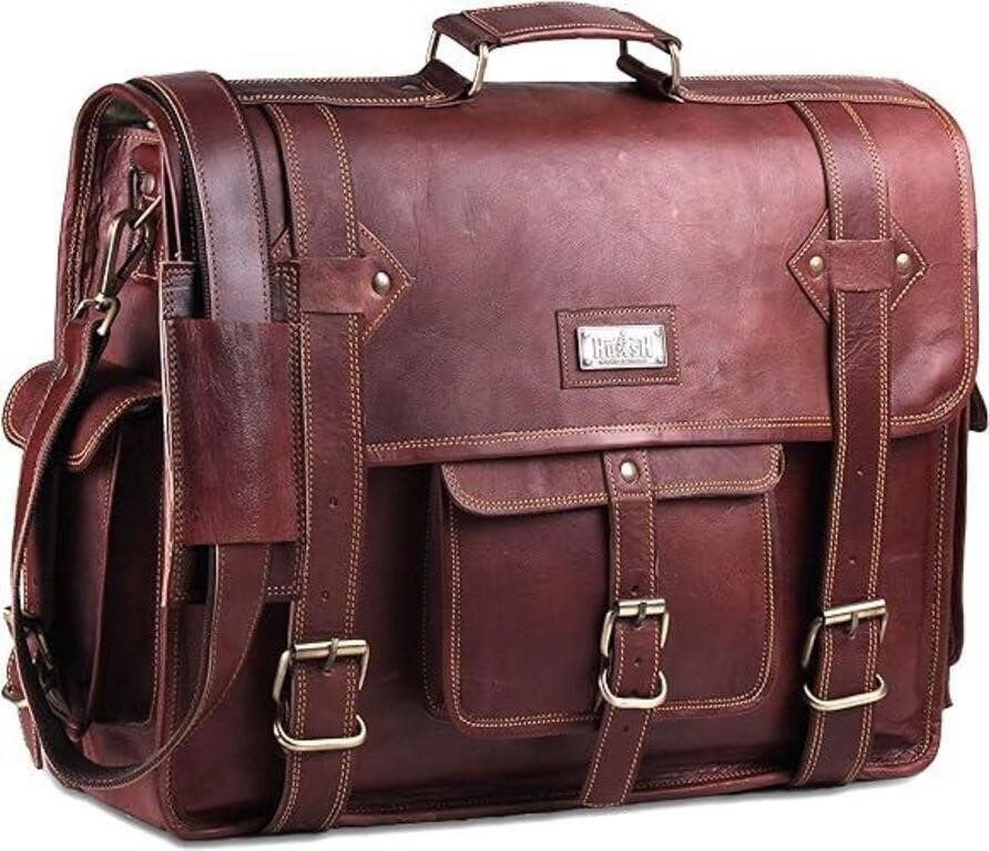 USED-Vintage Leather Messenger Bag