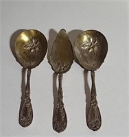 Silver Plate Serving spoons and pie server
