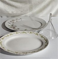 Dogwood Platters and glass funnel