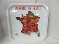 OLD LIQUER MAP OF FRANCE SERVING TRAY