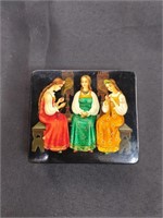 Signed Hand Painted Lacquered Russian Box