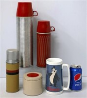 Vintage Thermos Travel Bottles w Hamm's Mug