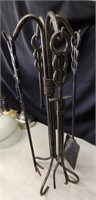 Steel Fireplace Tool Set 30" tall