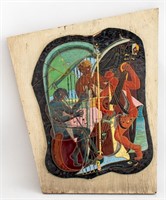 Art Deco Style Ceramic Relief Mounted on Board