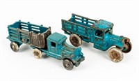 Lot of 2 Vintage Toy 1930s Cast Iron Trucks