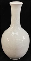 JAPANESE WHITE FLORAL DECORATED VASE, 21’’ H
