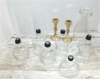 CANDLESTICKS & OIL LAMP CHIMNEYS