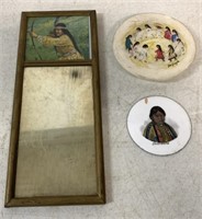 3 pcs- Native American Mirror, others