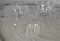 (3) Vintage Decorative Clear Uranium Glass