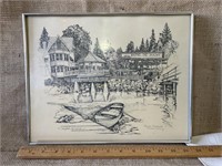 Roche Habor San Juan Island framed drawing