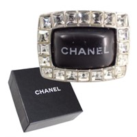 Chanel Chunky Rhinestone Logo Ring