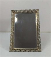 Vintage Gold Tone Metal Vanity Mirror / Tray