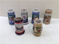 * (6) Assorted Ceramic Beer Mugs "F"
