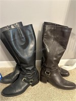 Ralph Lauren Black Leather Boots Sz 8, Brown Sz 8