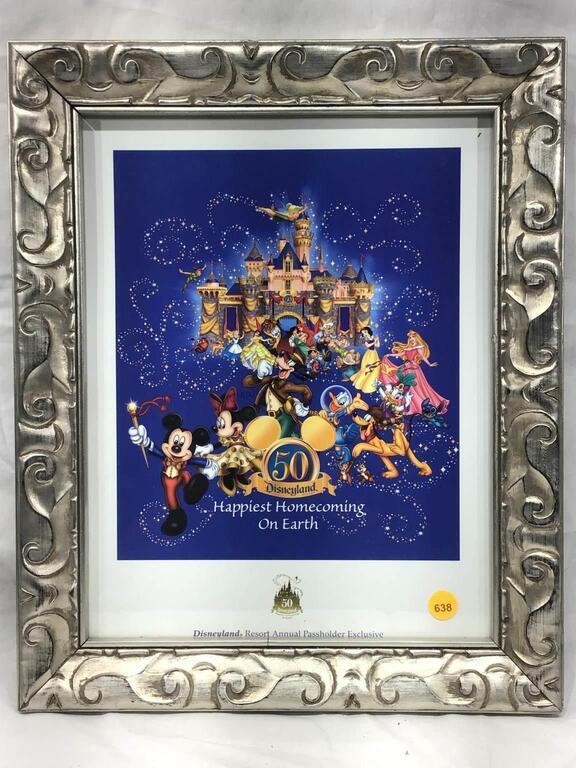 Disneyland 50 print framed to 17x14 with info