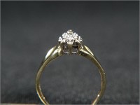 14K Diamond Cluster Ring