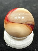 Akro blood & bones corkscrew marble 21/32” NM-