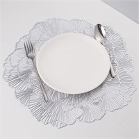 Placemats and Coasters Set of 6, Round Pressed Vin