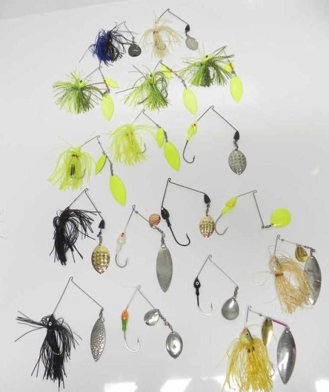 17 SPINNER SINGLE HOOK LURES-BLUE FOX, RUMBA ETC