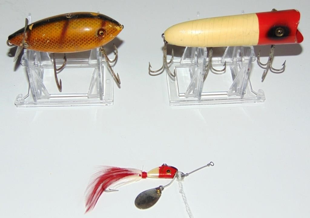 3 VINTAGE HEDDON FISHING LURES | Live and Online Auctions on HiBid.com