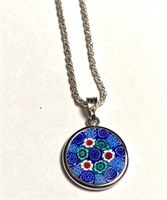 Millefiori Pendant Sterling Silver