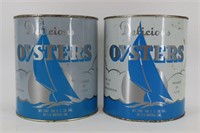 2- 1 Gal. Oyster Tins