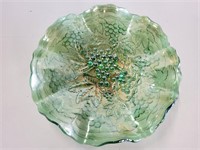 Green Iridescence Glass Bowl 2in X 8.5in