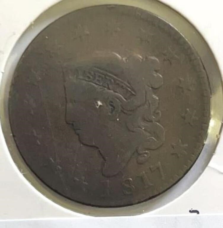 1817 Large Cent 13 stars