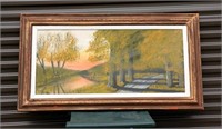 Original Vintage Landscape Oil Painting Framed