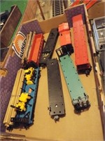 (9) Lionel train cars and caboose including Santa