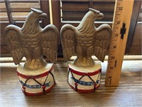 Vintage Cast Iron Eagle Bookends