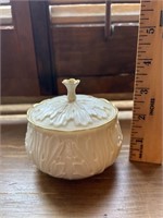 Vtg Lenox Cottage Trinket Jar 24k Gold Trim