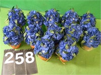 12 Artificial Flowers In Clay Pot