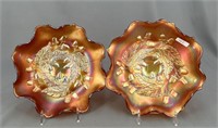 Pair of Acorn ruffled bowls - marigold