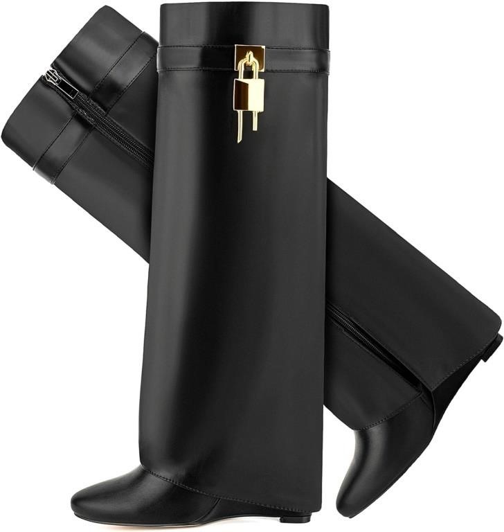$67 Fold Over Boots for Women Pointy Pull-on