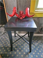Side Table with attached Ram Skull
