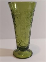 7.5" Indiana Harvest Grape Pedestal Vase Avocado G