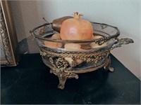 Metal & Glass Footed Bowl