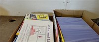 Box of Kids  Books & Colored Paper
