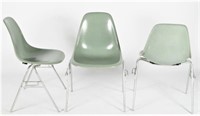 Three Gray Herman Miller DSS Stacking Chairs