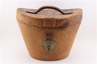 19th C. W.W. Winship Leather Top Hat Box