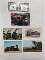 rppc train postcards unposted