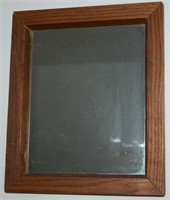 Antique Solid Oak Wall Mirror 13.5 x 11.5